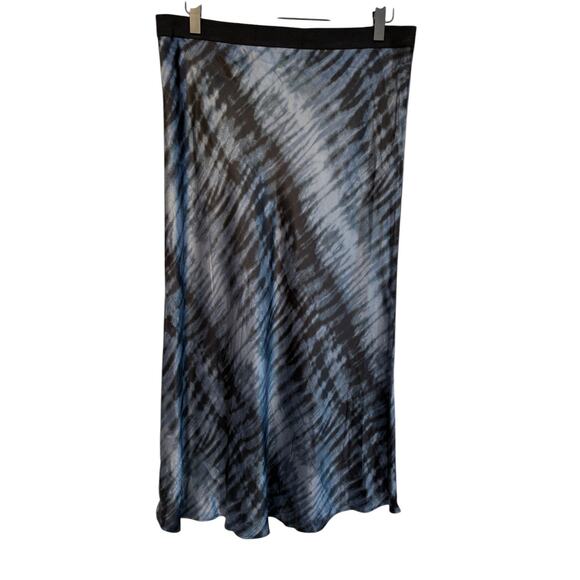 Rails Berlin Black Tide Colorway Stretch Satin Slip Style Midi Skirt size L - Picture 7 of 7